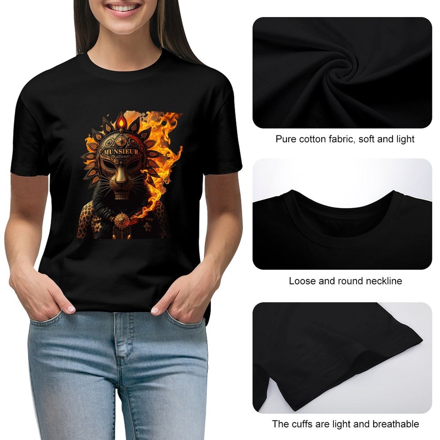 Lost Tribe of Munsieur T-Shirt for Women "Lioness" (High Definition & Front Printing)