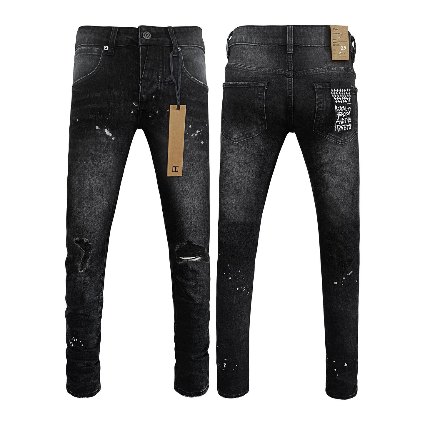 Straight Ripped Stretch American High Street Casual Men's Pants