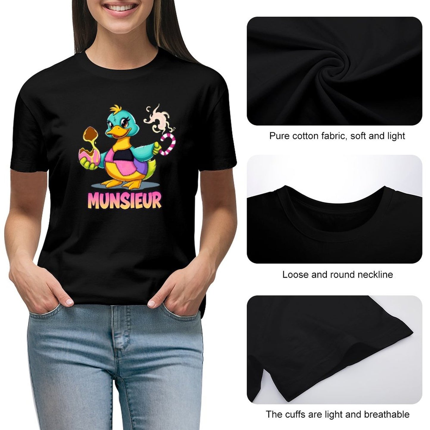 Munsieur Women's T-Shirt Easter Collection "Lucky Duckie" Designer Streetwear