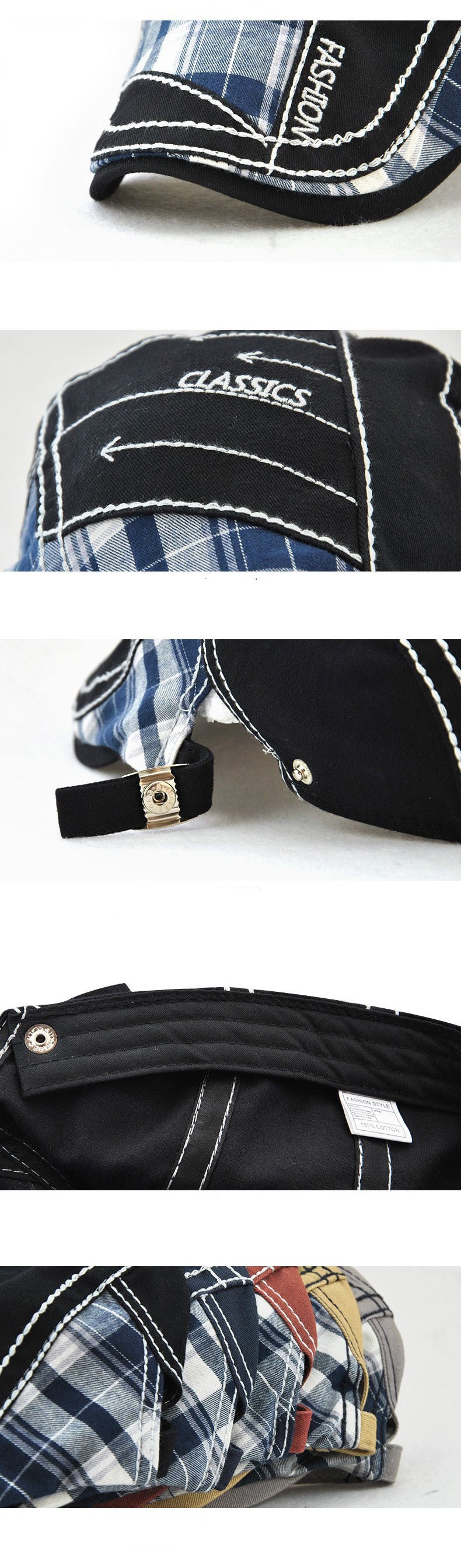 Duck Tongue Hat Plaid Patchwork Parallel Arrow