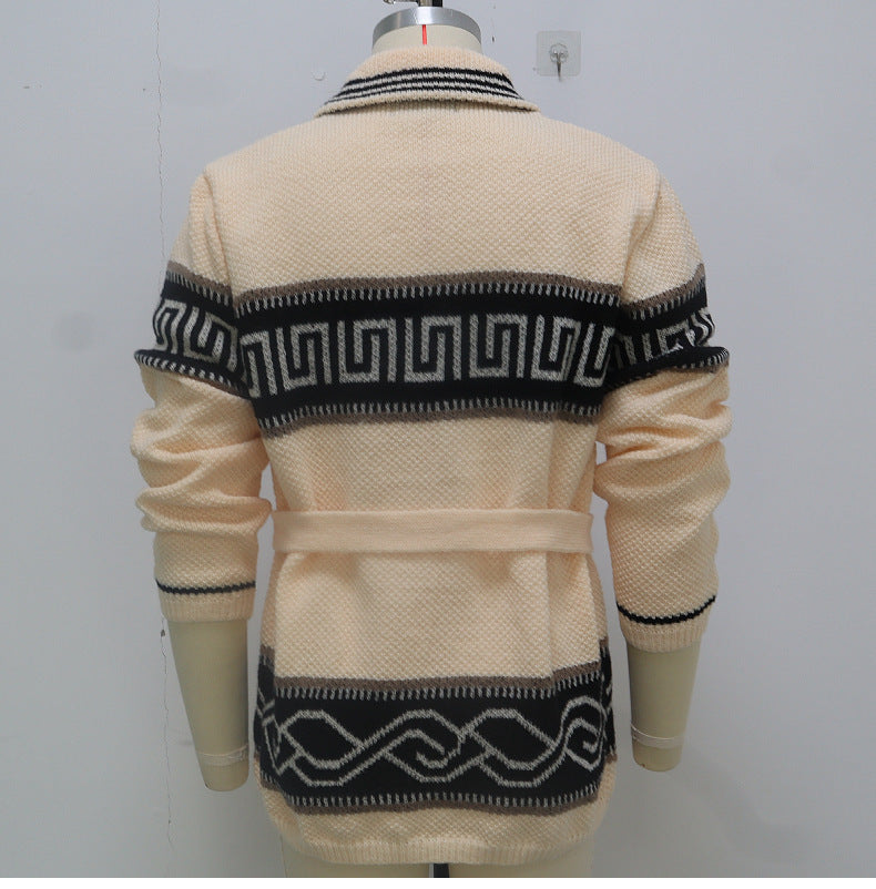 Men's Fashion Jacquard Knitted Coat