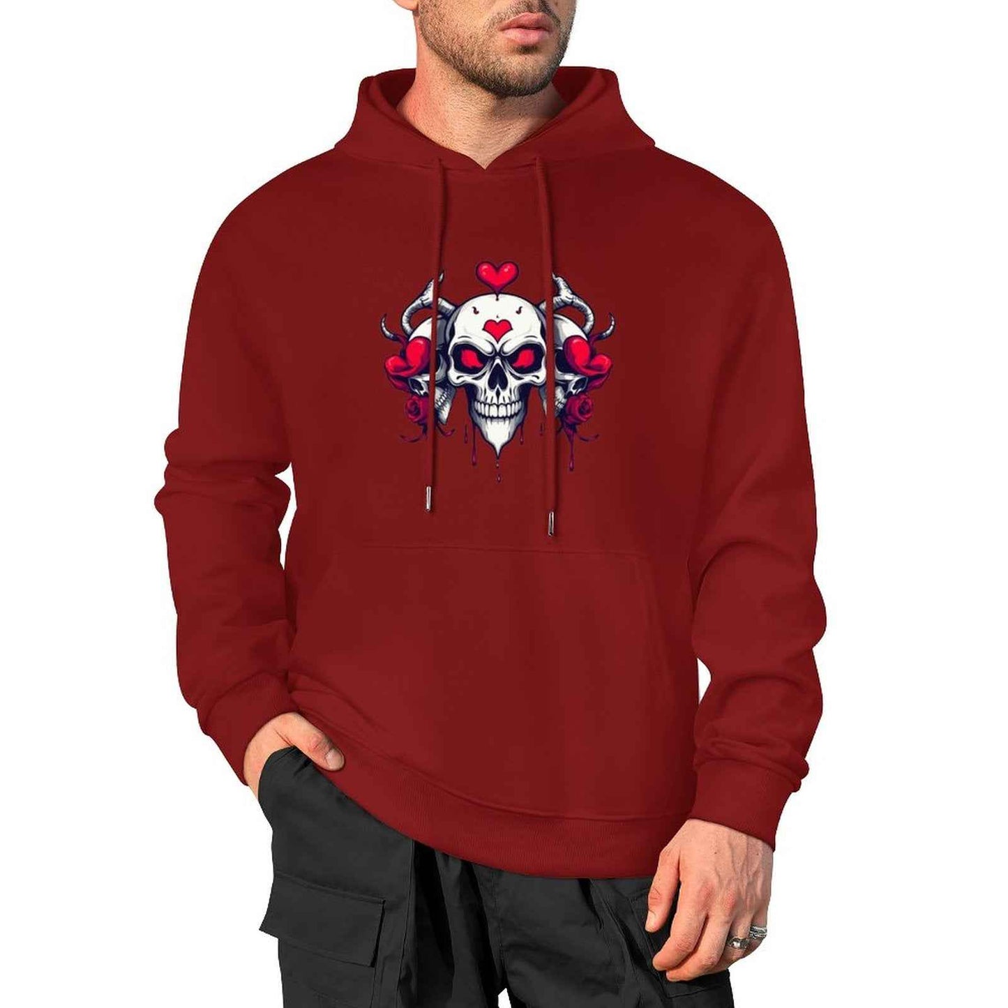 Munsieur Bleeding Royalty: Skull Hoodie for Men - Munsieur