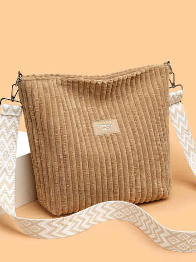 Corduroy Solid Color Crossbody with Removable Strap - Munsieur