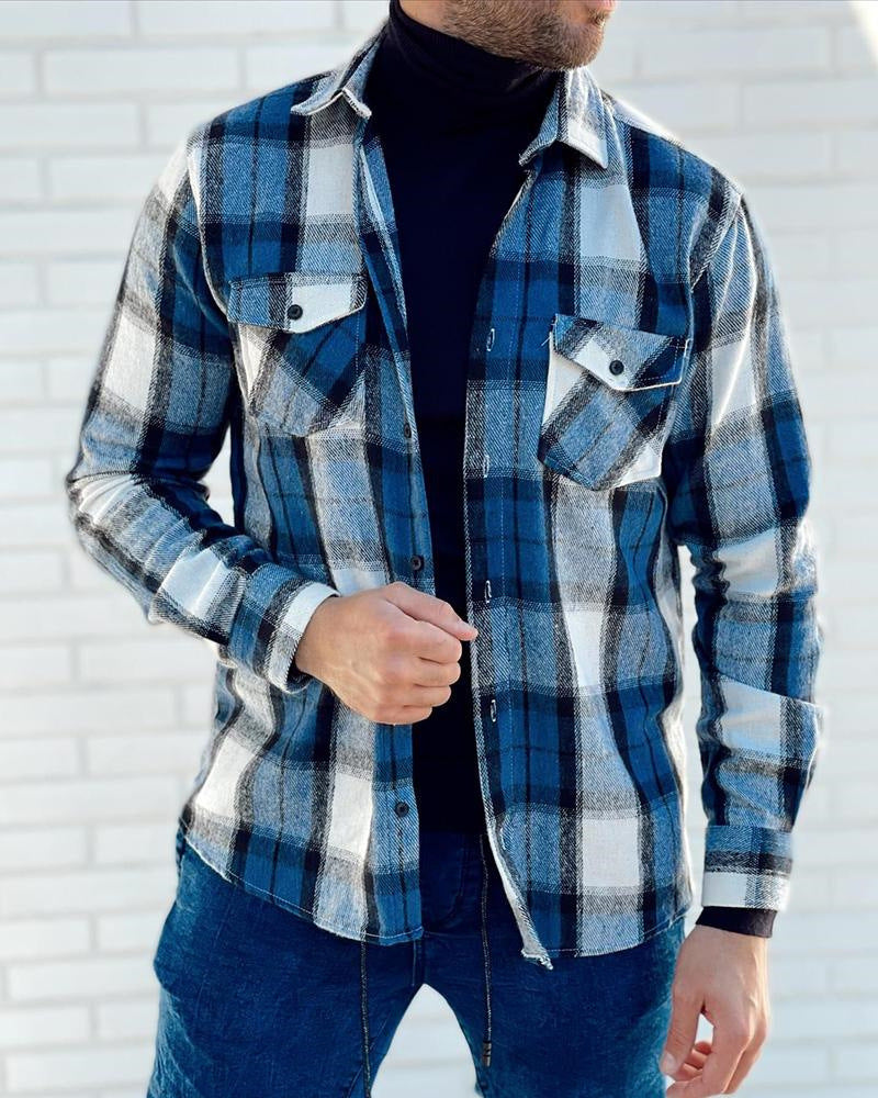 Men's Color Matching 3D Digital Printed Coat