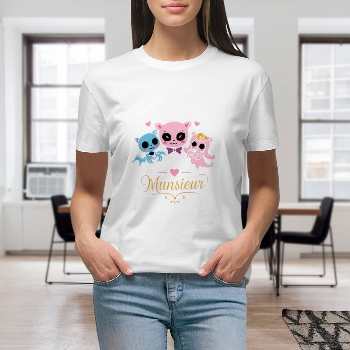 Women's Munsieur T-shirt Valentine's Day Collection "Vampire Friends" Designer Streetwear for Her