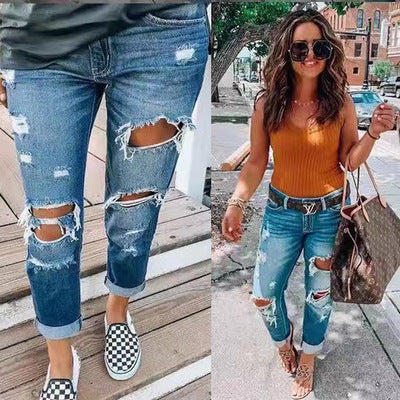 Ripped Jeans Personality Women's Jeans Comfortable Fit