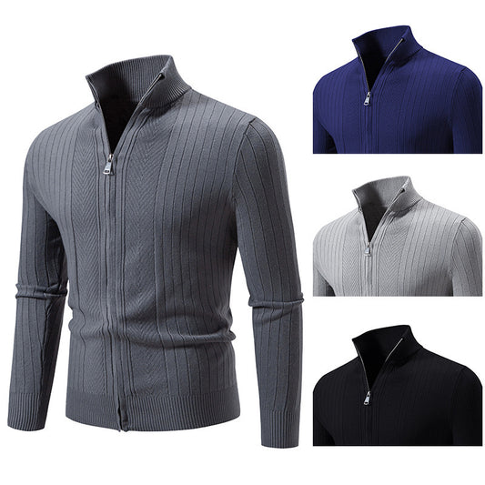 Plain Thin Solid Color Zipper Cardigan Hoodie For Men - Munsieur
