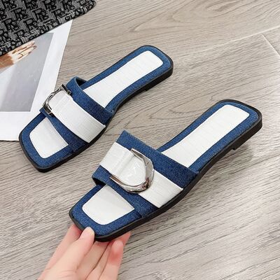 Buckle Trim Open Toe Sandals - Munsieur