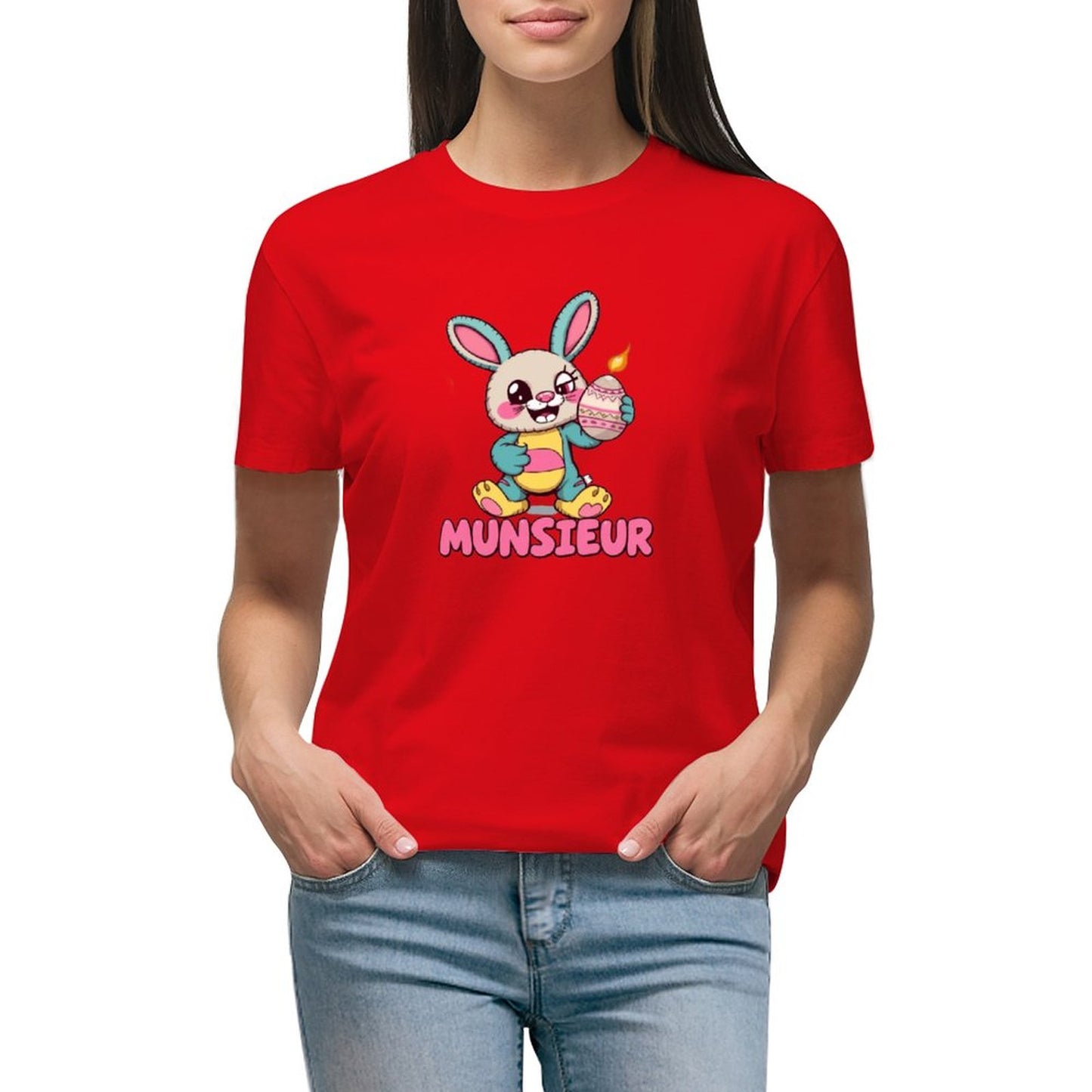Easter Collection Munsieur Brand T-shirt for Women "Bunny Boom" Designer Streetwear for Her