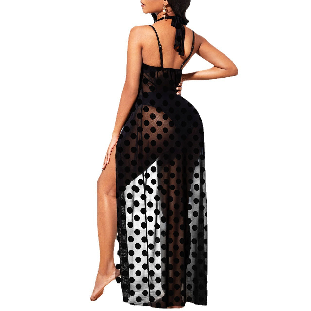 Female Perspective Polka Dot Swimwear Dress