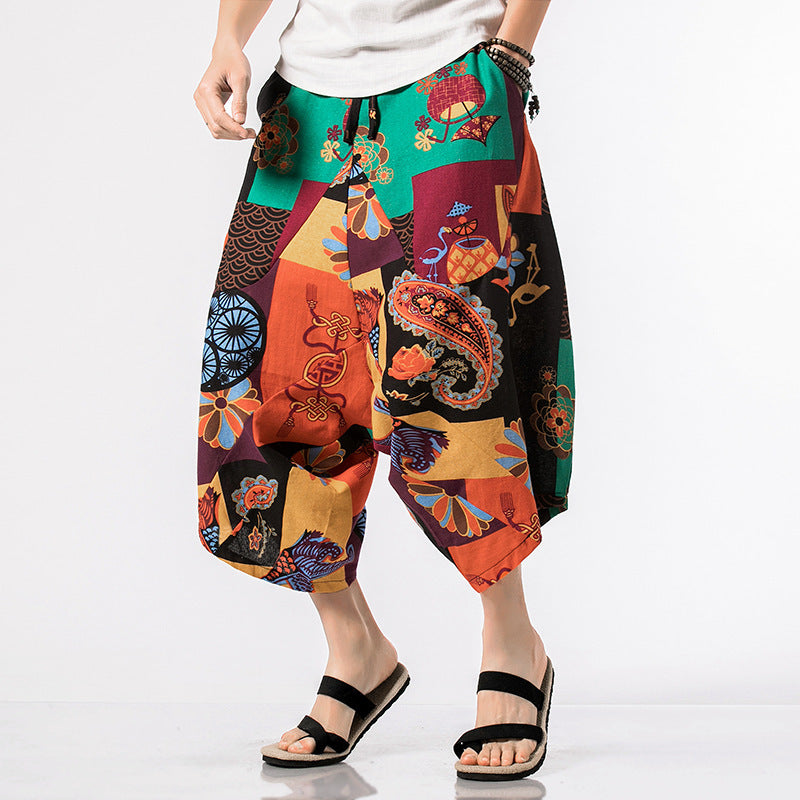 Men's Harem Low-end Shorts Chinese Ethnic Style Plus Size