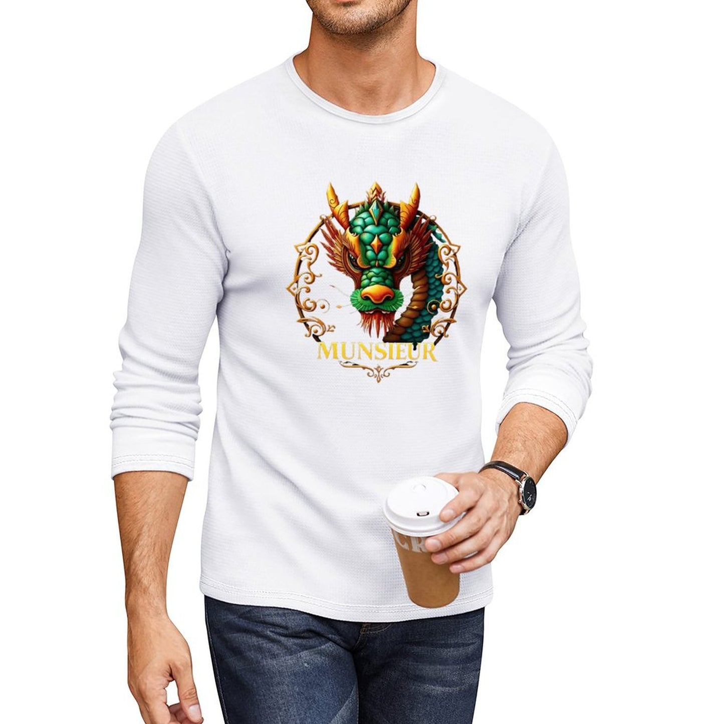 Munsieur Long Sleeve Tee for Men: Understated Elegance, Maximum Comfort - Munsieur