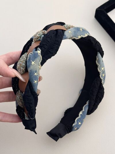 Denim Braided Wide Headband - Munsieur