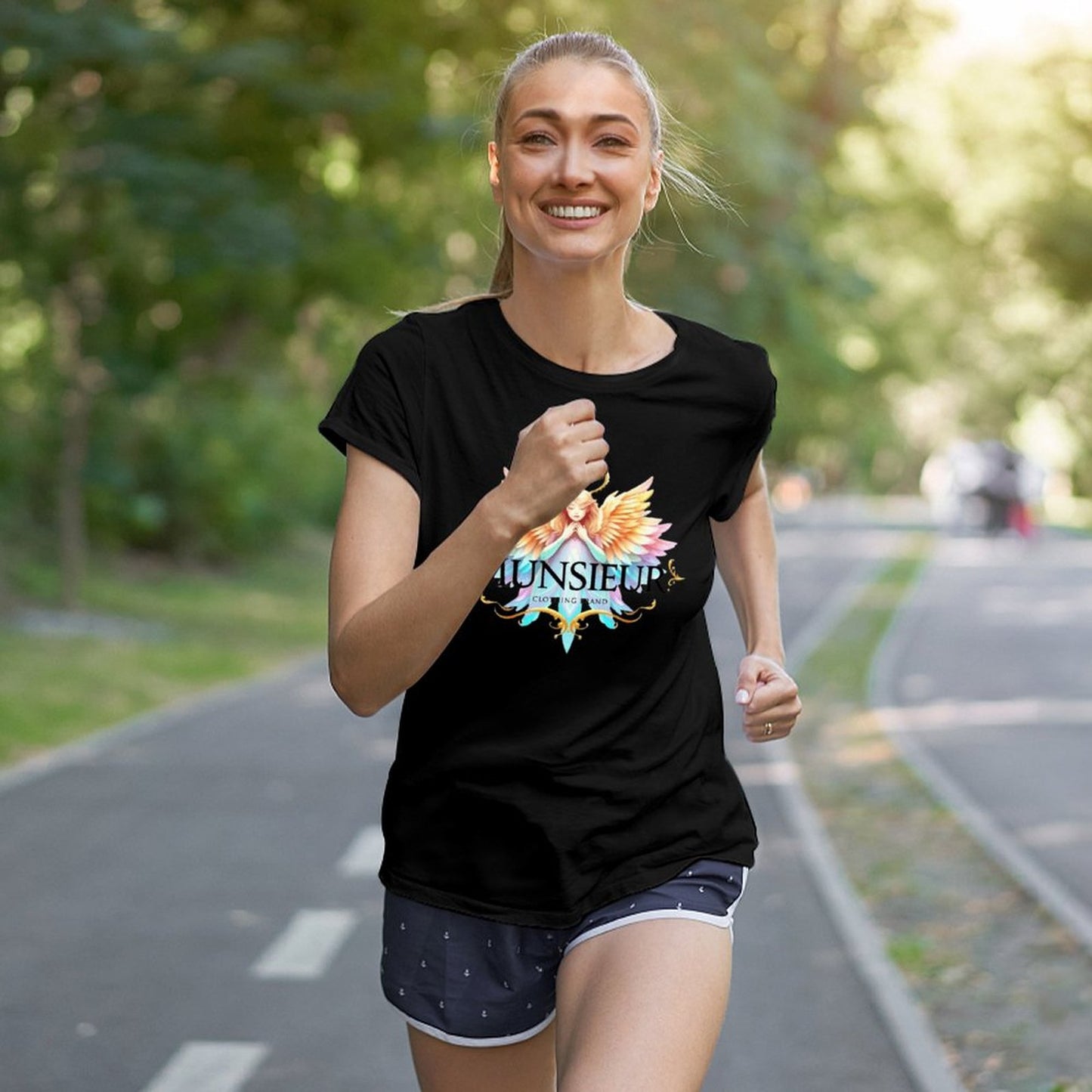 Munsieur Designer T-shirt for Women "Angel" Drip With Confidence Streetwear for Her