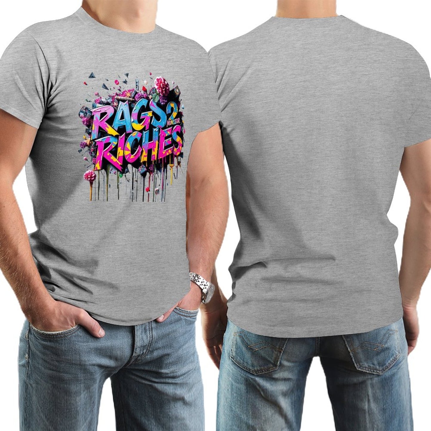Men's Tee Munsieur Original Design "Rags2Riches" Streetwear Design