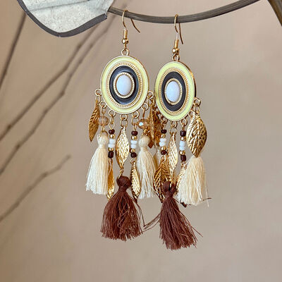 Alloy Rice Bead Dangle Earrings - Munsieur