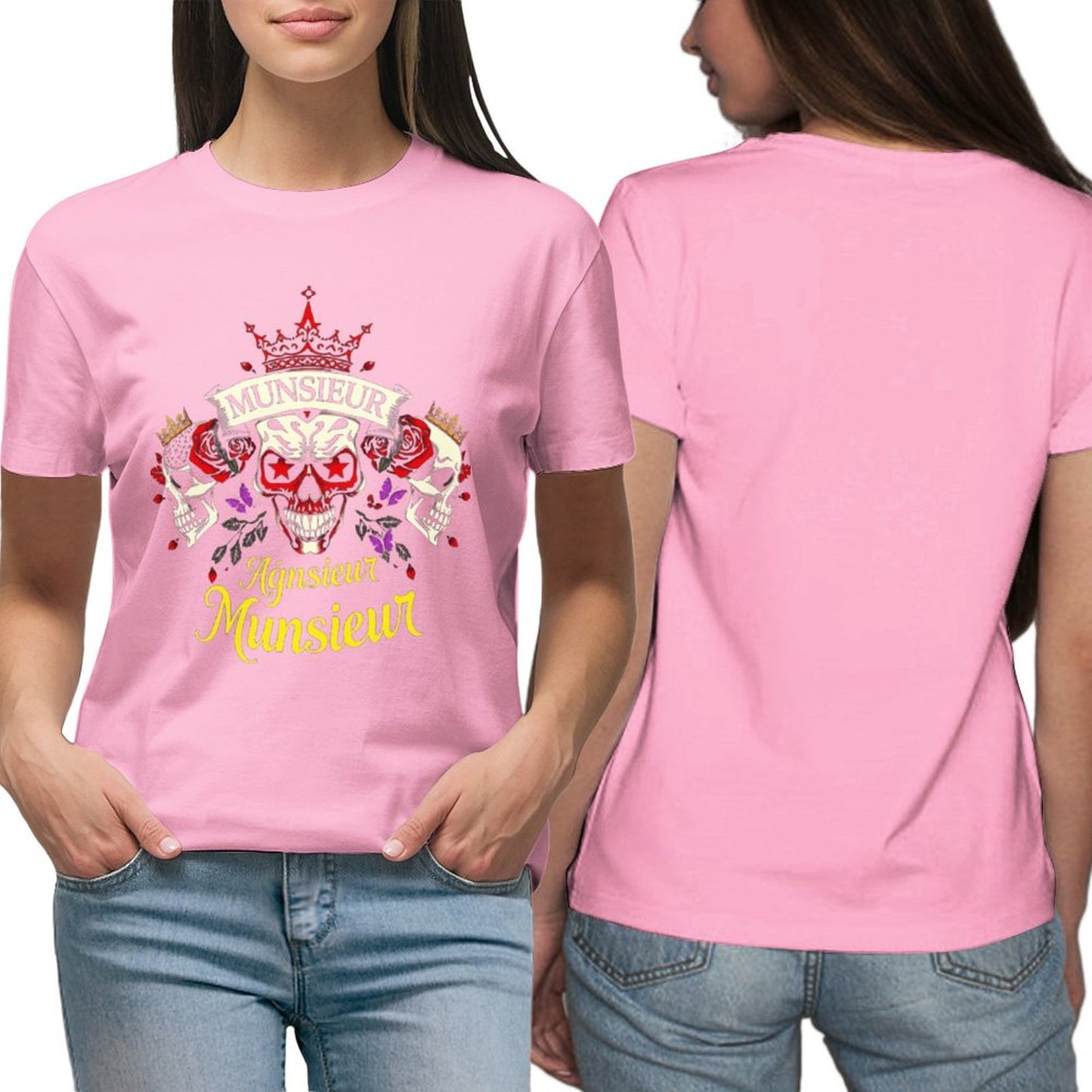 Munsieur Women's Custom T-Shirt "Agnsieur" Streetwear for Her