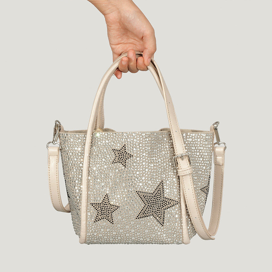 Autumn And Winter Rhinestone Shopping Handbag For Women