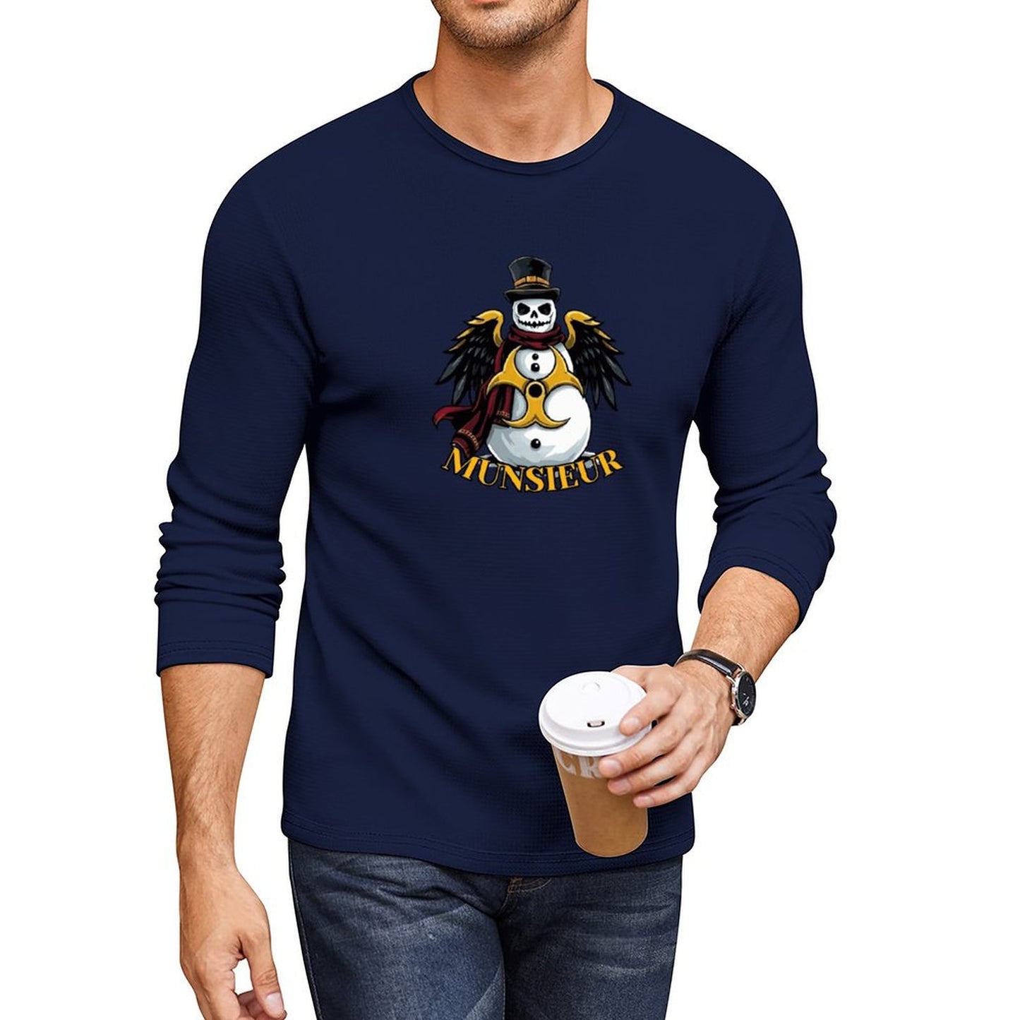 Men's Munsieur Crewneck Long Sleeve Tee "Atomic Snow"