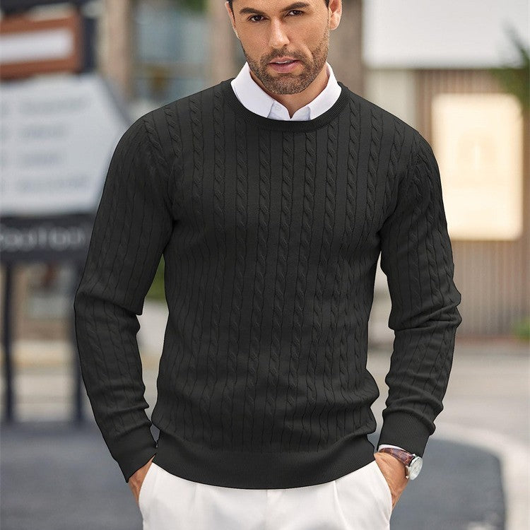 Men's Round Knitted Hoodie Twisted Flower Slim Fit - Munsieur