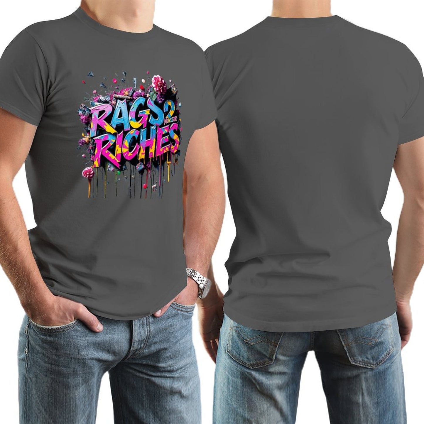 Men's Tee Munsieur Original Design "Rags2Riches" Streetwear Design