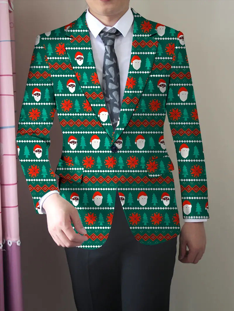 Men's Christmas Series Men's Long-Sleeved Coat