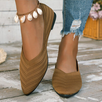 Mesh Point Toe Solid Color Slip-Ons - Munsieur