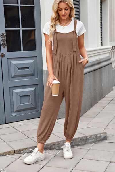 Lovelet Knotted Strap Overalls with Pockets - Munsieur
