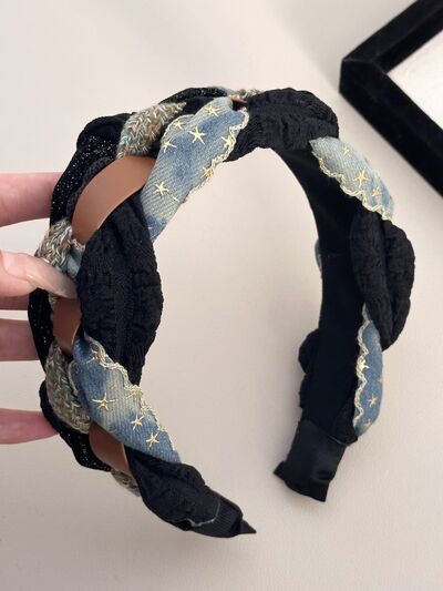 Denim Braided Wide Headband - Munsieur