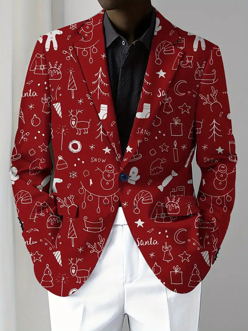 Men's Christmas Series Men's Long-Sleeved Coat