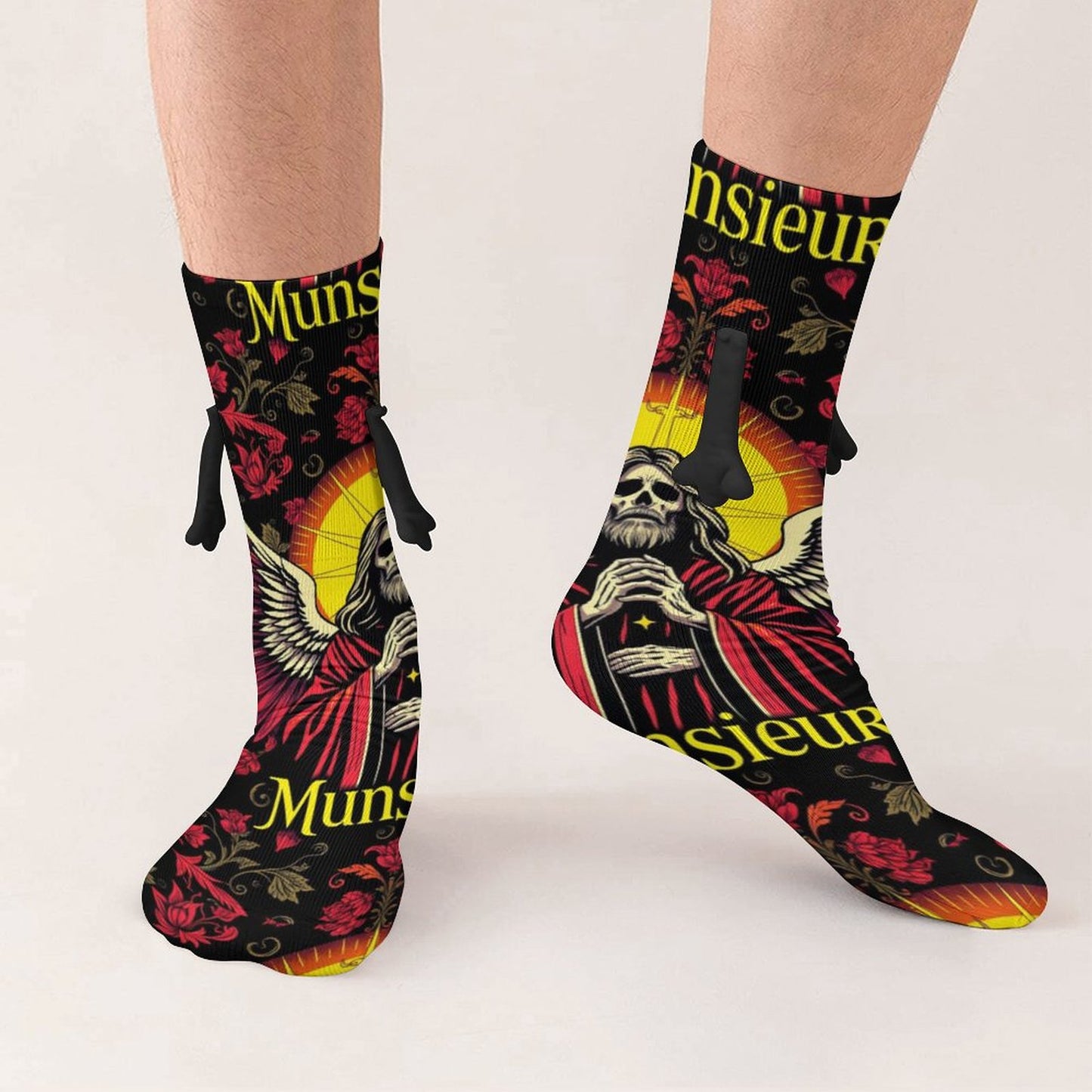 Munsieur Design Buddy Socks Magnetic Holding Hands Funny Socks accessories