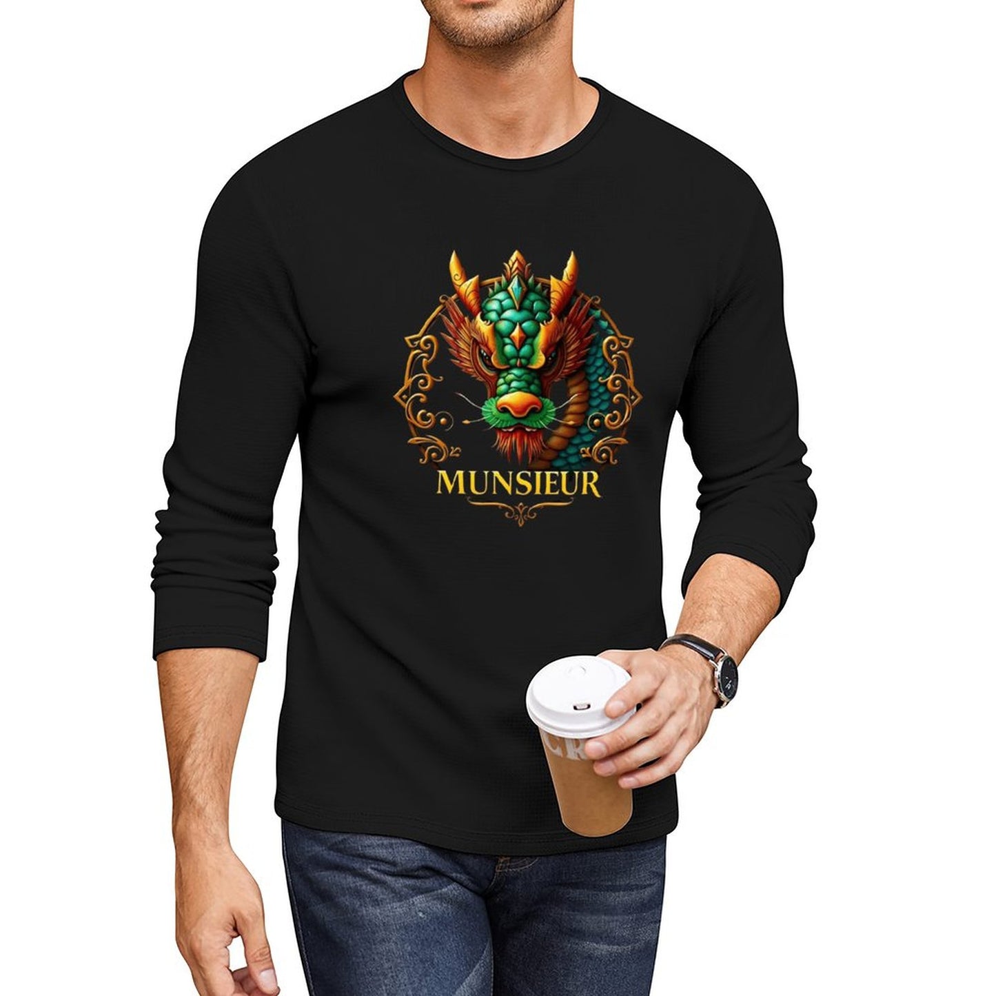 Munsieur Long Sleeve Tee for Men: Understated Elegance, Maximum Comfort - Munsieur