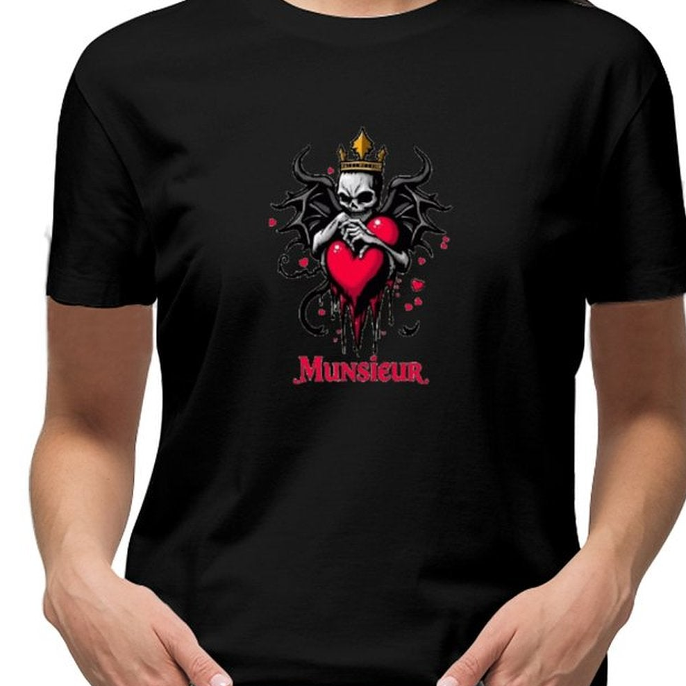 Munsieur Women's T-shirt "Queen" Bleeding Collection for Valentine's Day Embroidered