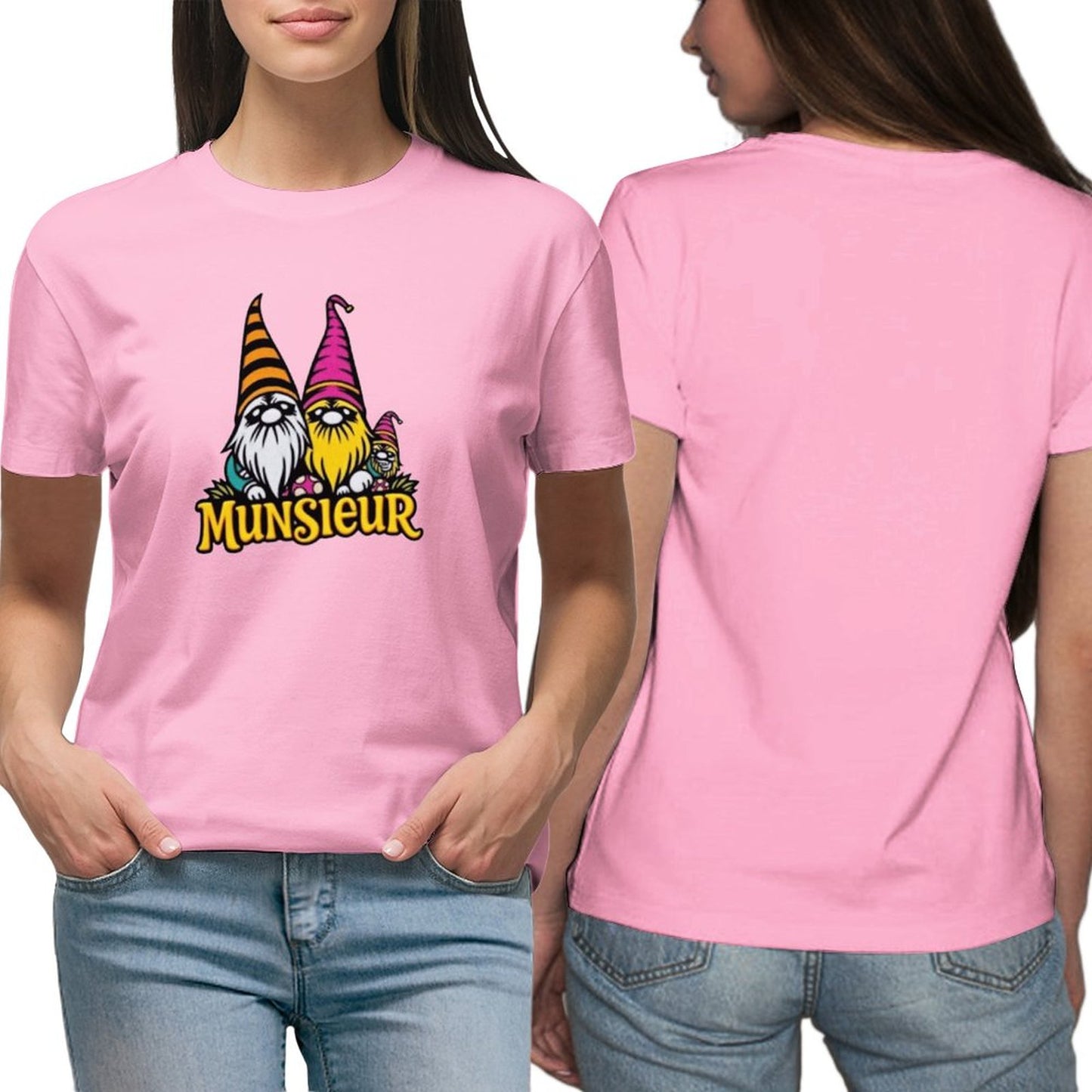 Munsieur Women's Designer T-shirt "Gnomes" Streetwear for Her
