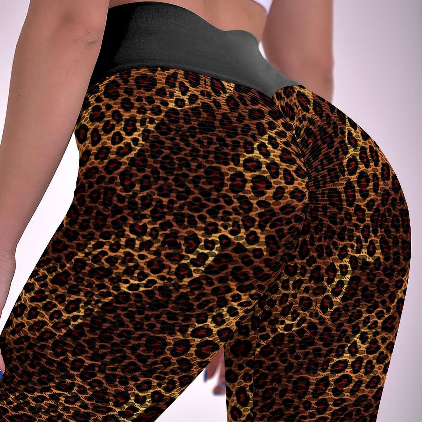 Munsieur Custom Printed Honeycomb Textured Yoga Leggings for Women