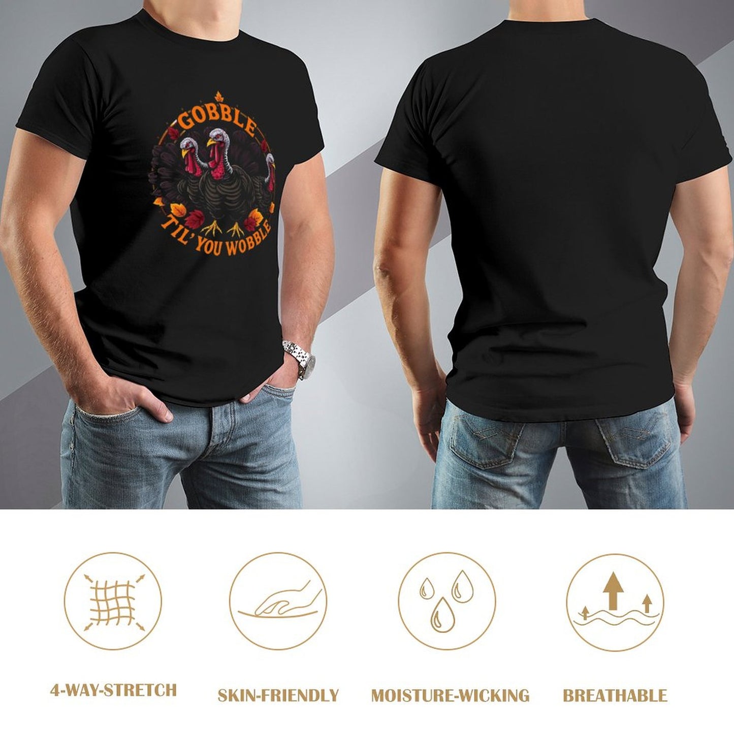 **SALE** Munsieur Men's Tee Thanksgiving Collection "Gobble Til' You Wobble"