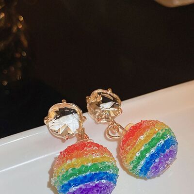 Contrast Crystal Bead Earrings - Munsieur