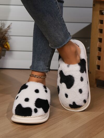 Animal Print Faux Fur Slippers - Munsieur