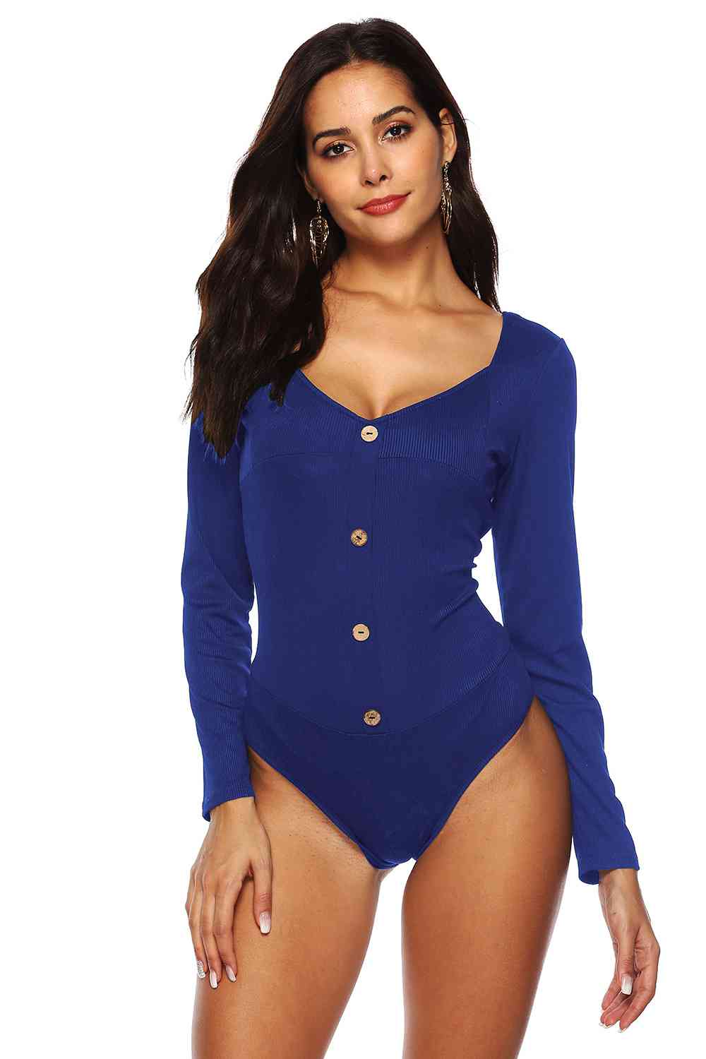 Button Detail Bodysuit - Munsieur