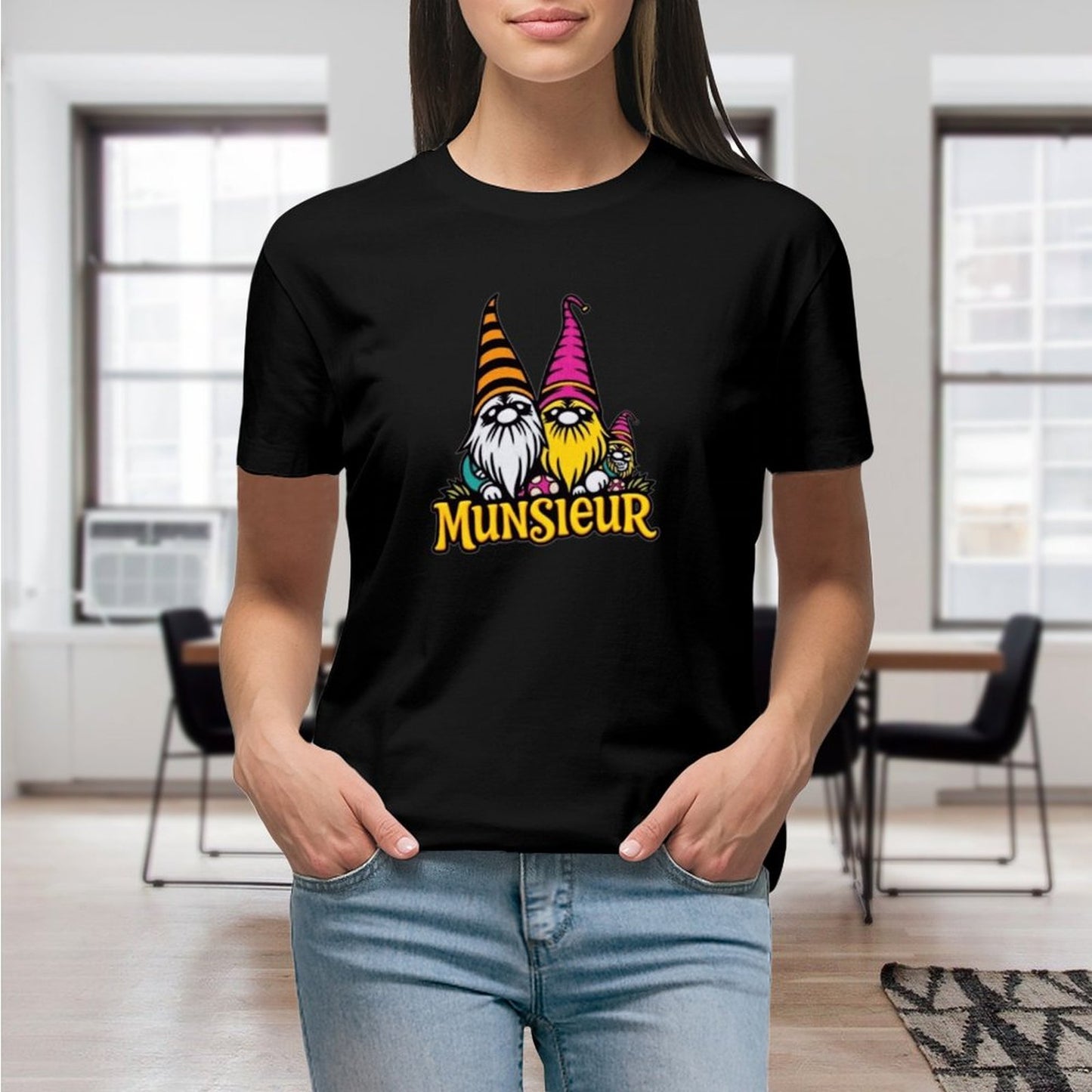 Munsieur Women's Designer T-shirt "Gnomes" Streetwear for Her