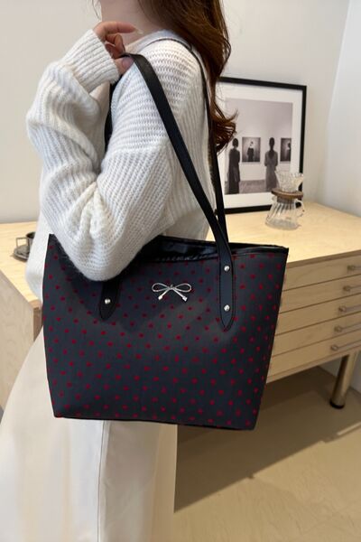 Bow Trim Polyester Tote Bag - Munsieur