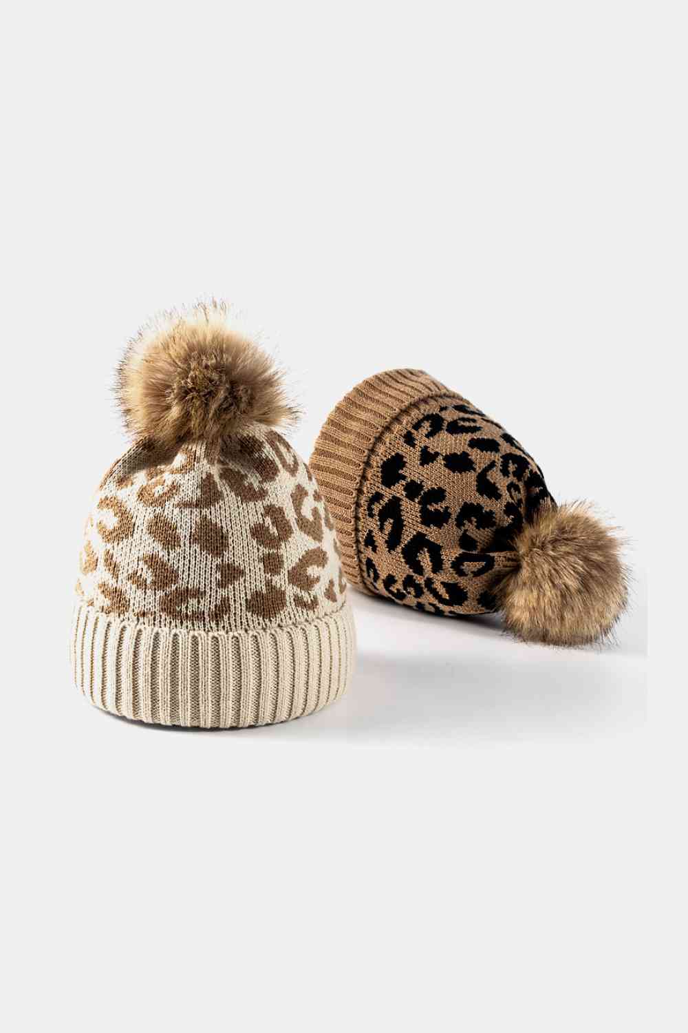 Leopard Pom-Pom Cuffed Beanie - Munsieur
