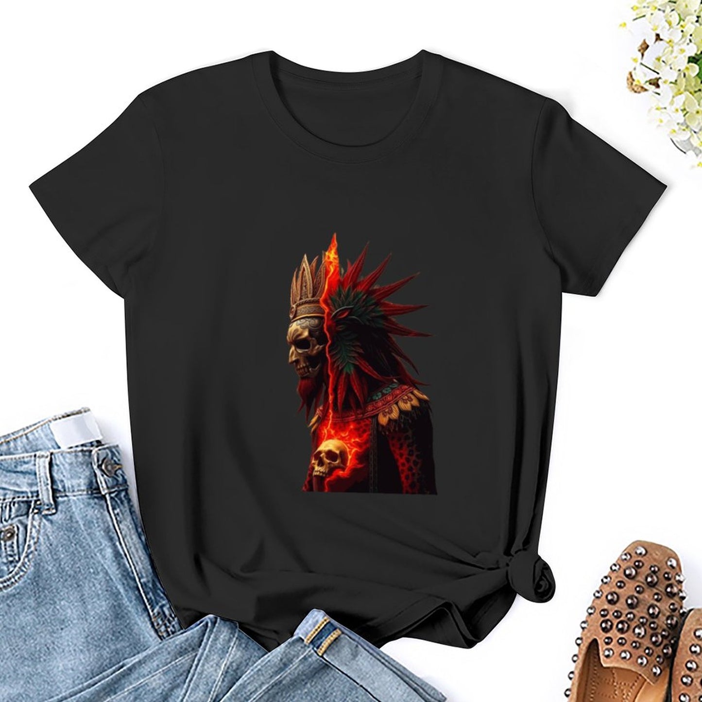 Lost Tribe of Munsieur T-Shirts for Women "Chief Kicka" (High Definition & Front Printing)