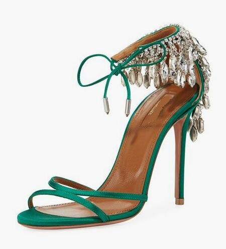 Women's Rhinestone High-Heels With Buckle