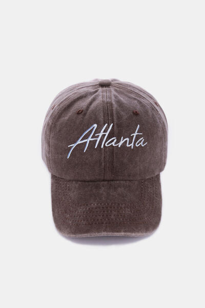 Zenana Washed ATLANTA Embroidered Baseball Cap - Munsieur