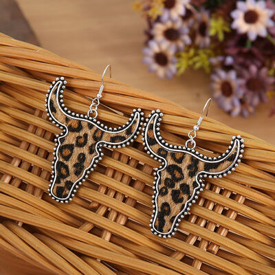 Alloy Animal Print Cow Head Earrings - Munsieur