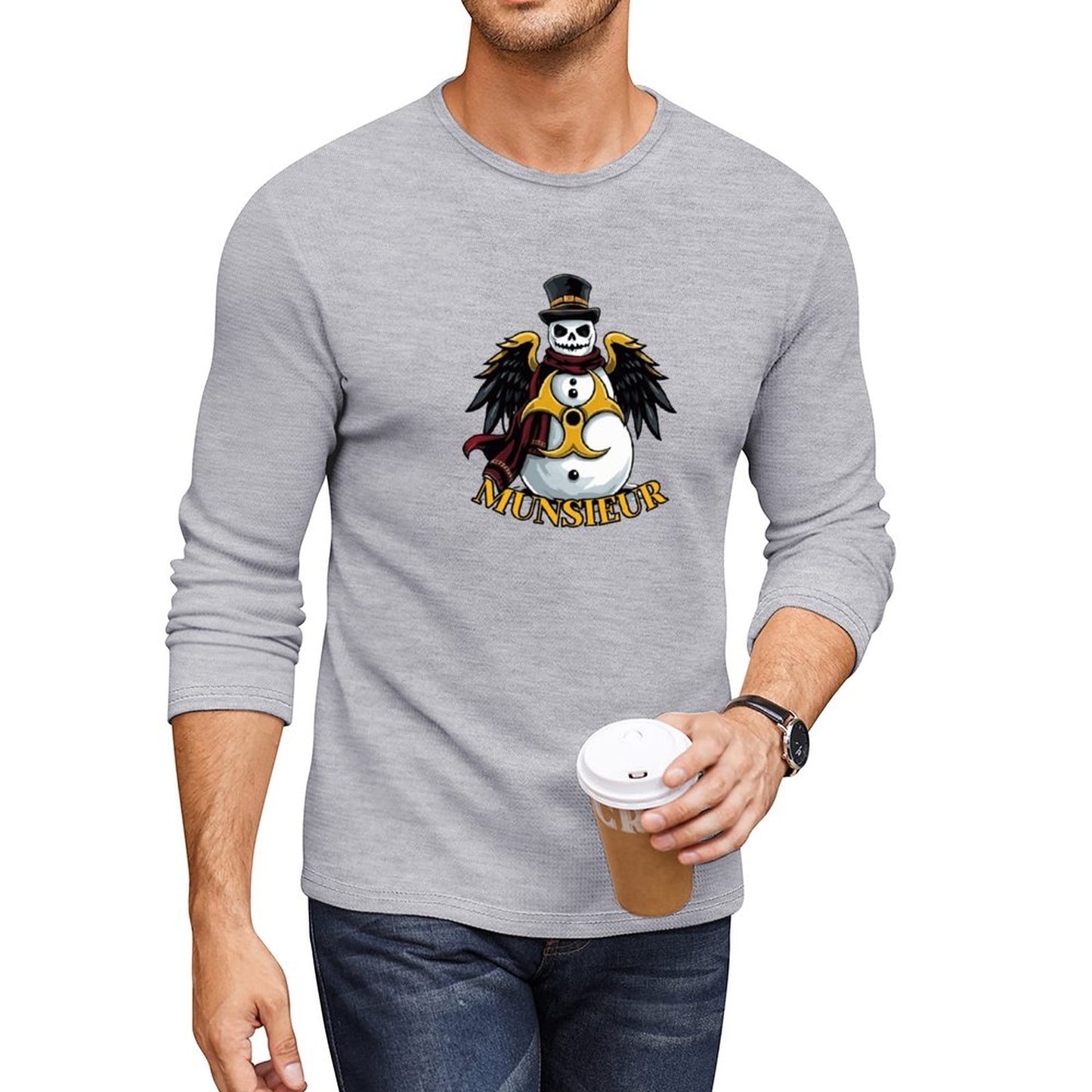 Men's Munsieur Crewneck Long Sleeve Tee "Atomic Snow"