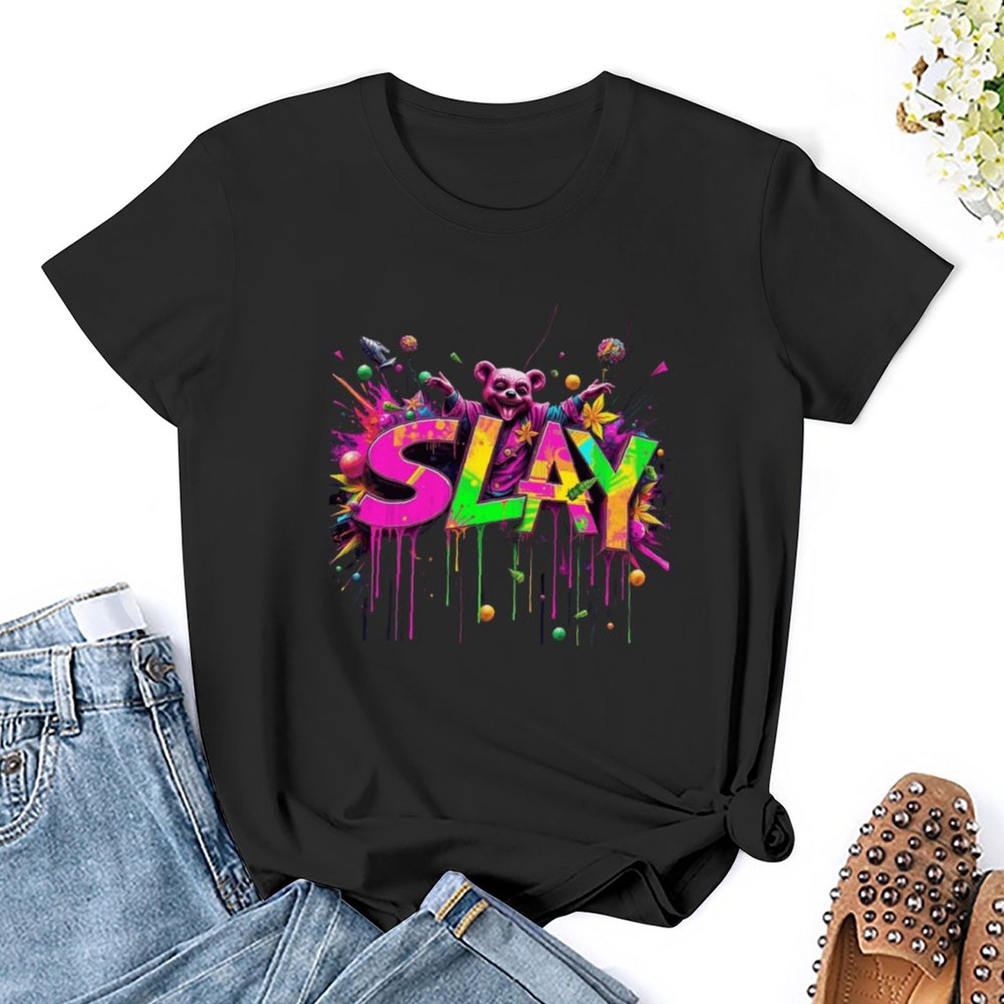 Women's T-shirt "Slay" Designer Streetwear Crown Co.π