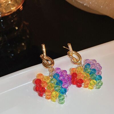 Contrast Crystal Bead Earrings - Munsieur