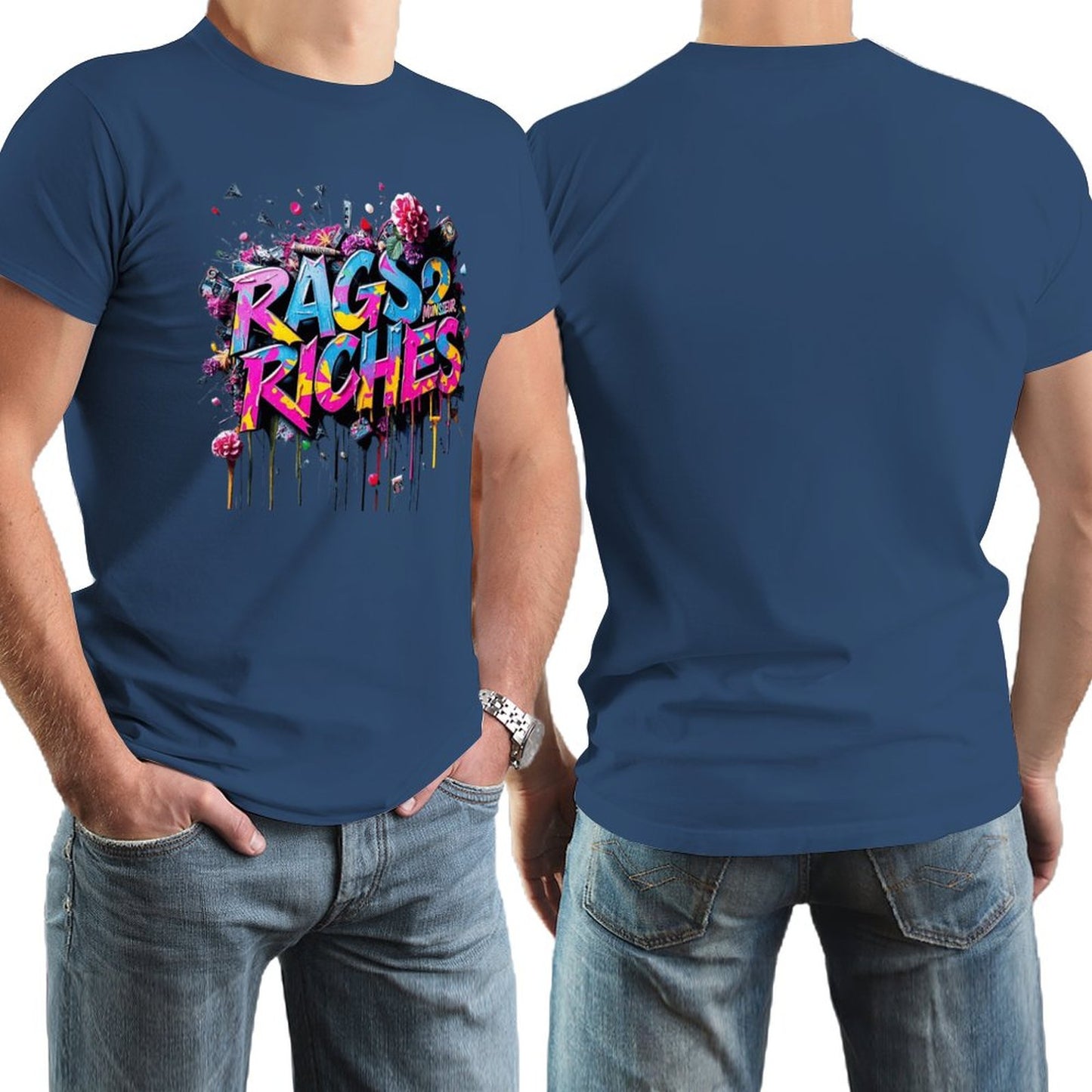 Men's Tee Munsieur Original Design "Rags2Riches" Streetwear Design